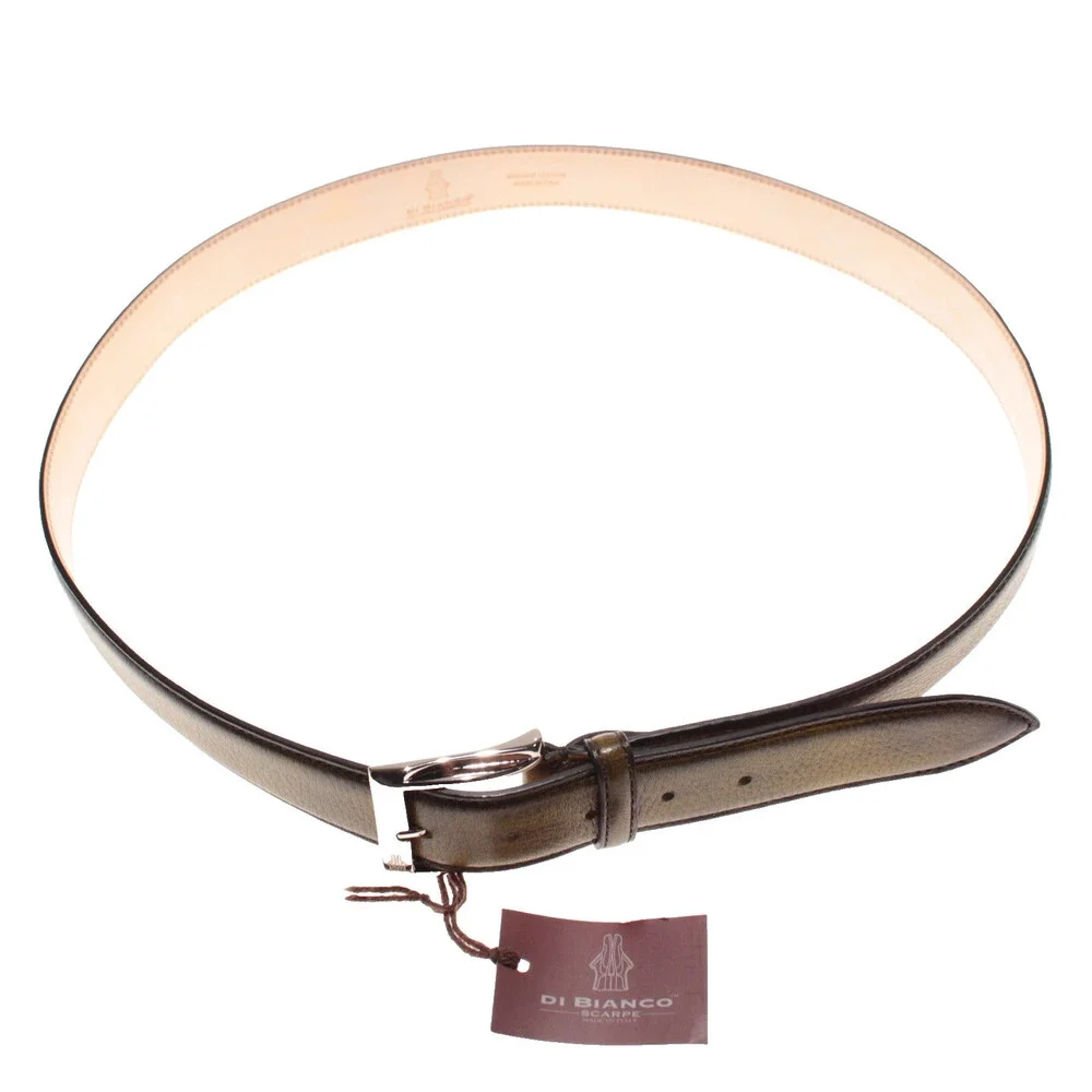Di Bianco NWT Cut to Size Dress Belt In Green Pebbled Leather One Size